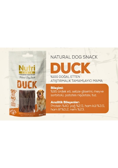 Nutri Canin Ördekli Tahılsız Köpek Ödül Maması 80 G