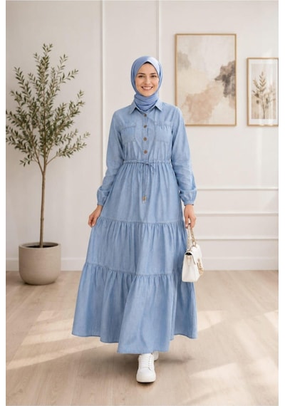 Hb Harma Time Butik Kadın Düğmeli Cepli Bağcıklı Tensel Kumaş Açık Mavi Kot Elbise Açık Mavi Açık Mavi Hb Harma Time Butik Kadın Düğmeli Cepli Bağcıklı Tensel Kumaş Açık Mavi Kot Elbise Açık Mavi Açık Mavi