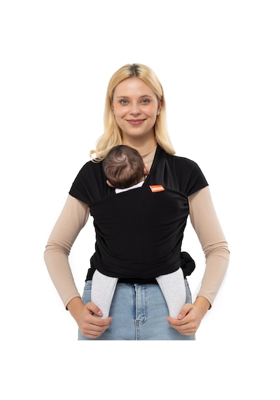 Noone Siyah Wrap Sling, Ergonomik Bebek Taşıma Şalı