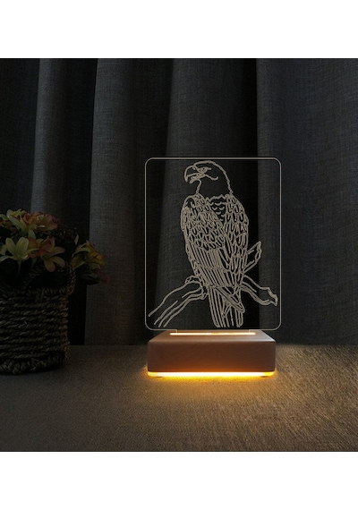Kartal Tasarımlı Lamba 3d Led Masa Lambası Doğum Günü Hediyesi Lamba