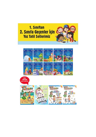 1.sınıftan 2.sınıfa Geçenler İçin Dünya Klasikleri Seti Yaz Tatil Kitabı Hediyeli