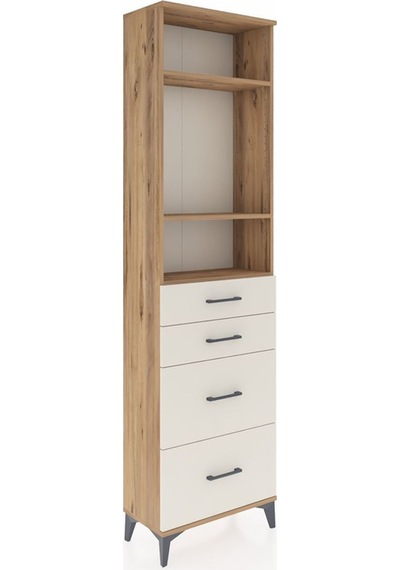 Arges Dolap 3 Raflı 4 Çekmeceli 60x30x221 Çam-aytaşı Atlas Çam