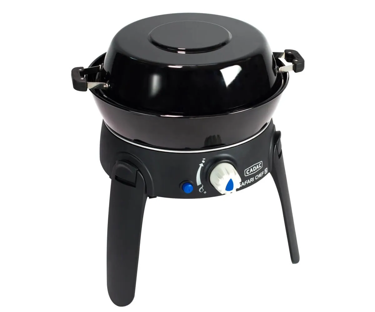 Cadac Safari Chef 30 Hp Kartuşlu Barbekü - Piezo Ateşleme Sistemli, Siyah Siyah