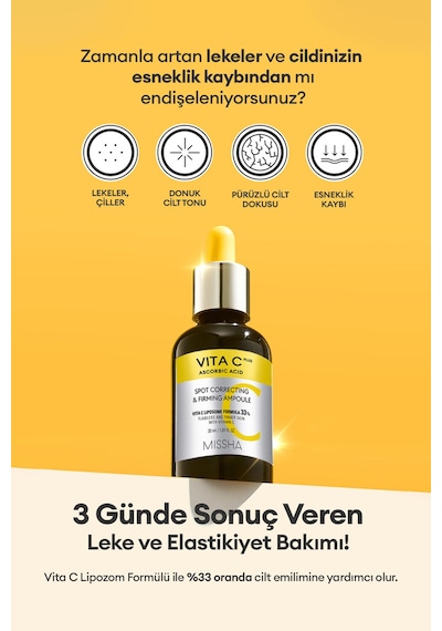 Missha Vita C Leke Karşıtı Sıkılaştırıcı Vitamin C Ampul 30 ML
