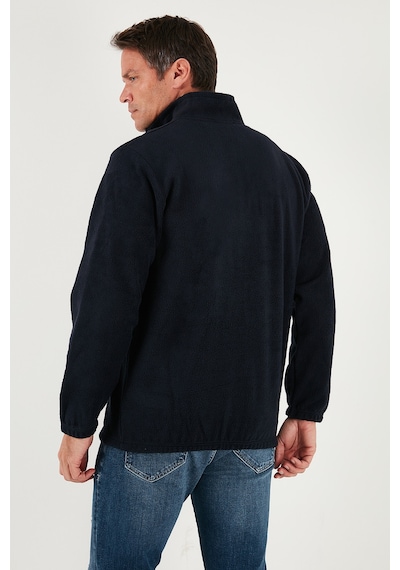 Buratti Regular Fit Yarım Fermuarlı Dik Yaka Yumuşak Dokulu Erkek Sweat 59060661 Lacivert