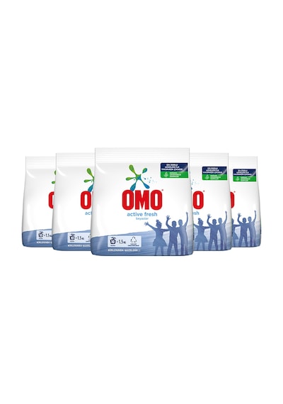 Omo Active Fresh Beyazlar için Toz Çamaşır Deterjanı 5 x 1500 G