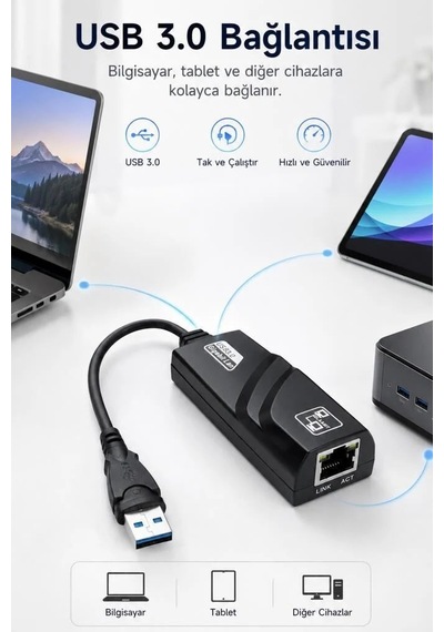 Özel Üretim İnternet Oyun Aksesuar Ethernet Dönüştürücü Usb 3.0 Çevirici Adaptörü Yd74 Siyah