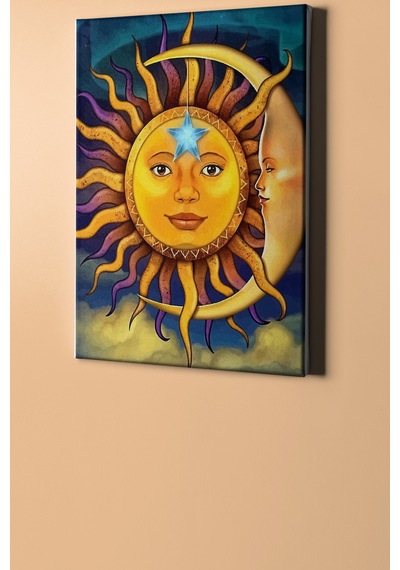 Webstyle Sayılarla Boyama Seti Kasnaklı Güneş Ve Ay Sembol 40x50 Cm
