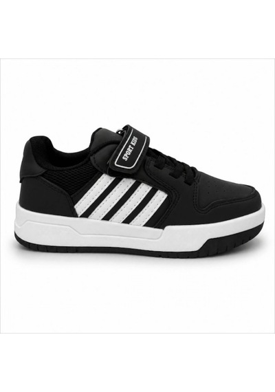 Black Flex Çocuk Cırtlı Sneaker Ayakkabı Siyah 31-35 2651 Sıyah