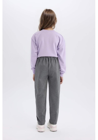 DeFacto Kız Çocuk Baskılı Beli Paçası Lastikli Jogger Eşofman Altı D9170A824AUGR93 Gri