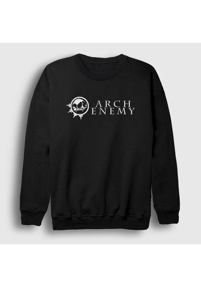Presmono Unisex Skull Arch Enemy Sweatshirt Siyah