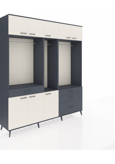Hyperion Dolap 8 Raflı 4 Çekmeceli 3 Askılı 220x44x243 Antrasit-aytaşı/antrasit Aytası/antrasıt Hyperion Dolap 8 Raflı 4 Çekmeceli 3 Askılı 220x44x243 Antrasit-aytaşı/antrasit Aytası/antrasıt
