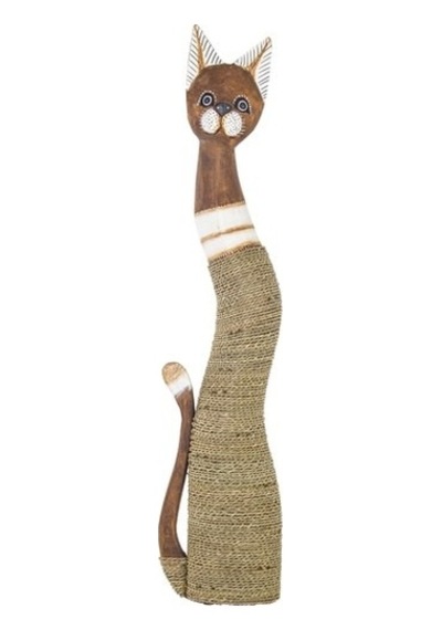 Euro Flora Ahşap Kedi Dekor 21,5X8X96 Cm (540534050)