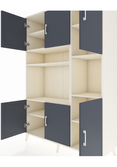 Hyperion Dolap 9 Raflı 6 Kapaklı 132x44x195 Aytaşı-antrasit/a... Aytaşı