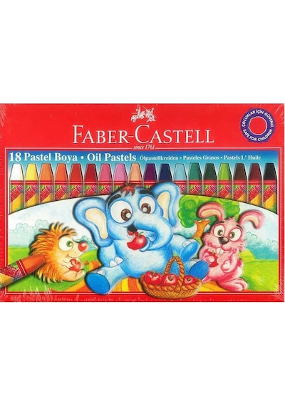 Faber Pastel Boya Red Line Karton Kutu Köşeli 18 Renk 5282 125318 Çok Renkli