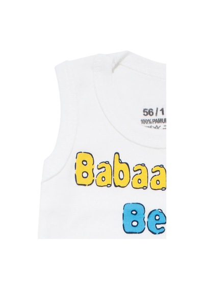 Bebegen Unisex Beyaz Babaannem Beni Çok Seviyor Yazılı Askılı Zıbın Çok Renkli