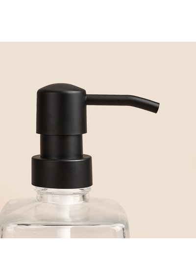 Cam Sıvı Sabunluk - Şeffaf / Siyah - 500 Ml Çok Renkli