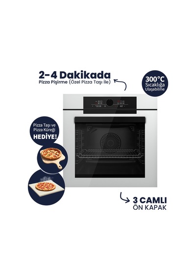 Ferre Pizzart&fryart  QEP65CB Ankastre Fırın + Pizza Taşı & Küreği