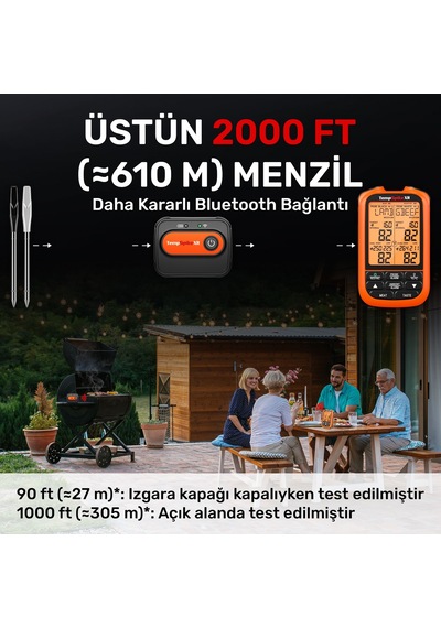 Thermopro Tp863b 2problu Zamanlayıcılı 610m Kablosuz Barbekü/mangal Profesyonel Pişirme Termometresi