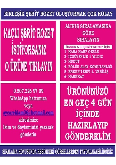 5'Li Birleştirilmiş Şerit Rozet Çok Renkli