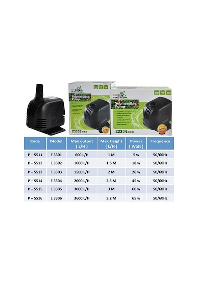 Venusaqua E3304 Kafa Motoru 2000 L/S 45W