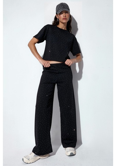 Hiccup Bdart Baskılı Bisiklet Yaka T-shirt Siyah