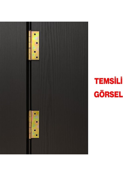 Metal Yaprak Menteşe 2 Adet Prinç Sarı No:4 Mobilya Pencere Kapı Dolap Pvc Menteşesi İki Kanatlı Diğer