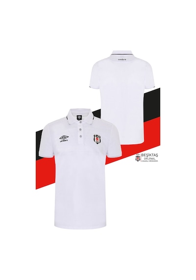 Beşiktaş Orijinal Lisanslı Polo Yaka Beyaz T-shirt Beyaz