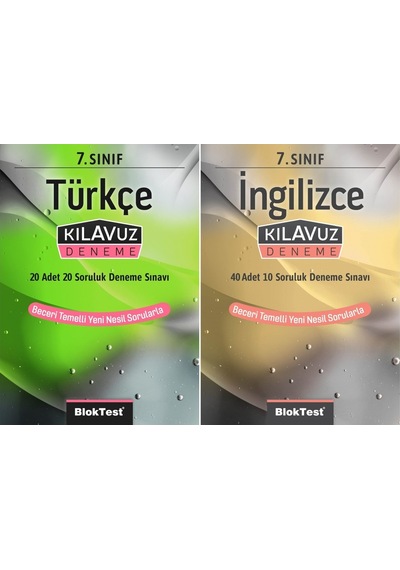 Bloktest 7. Sınıf Türkçe + İngilizce Kılavuz Deneme Seti 2 Kitap 2023