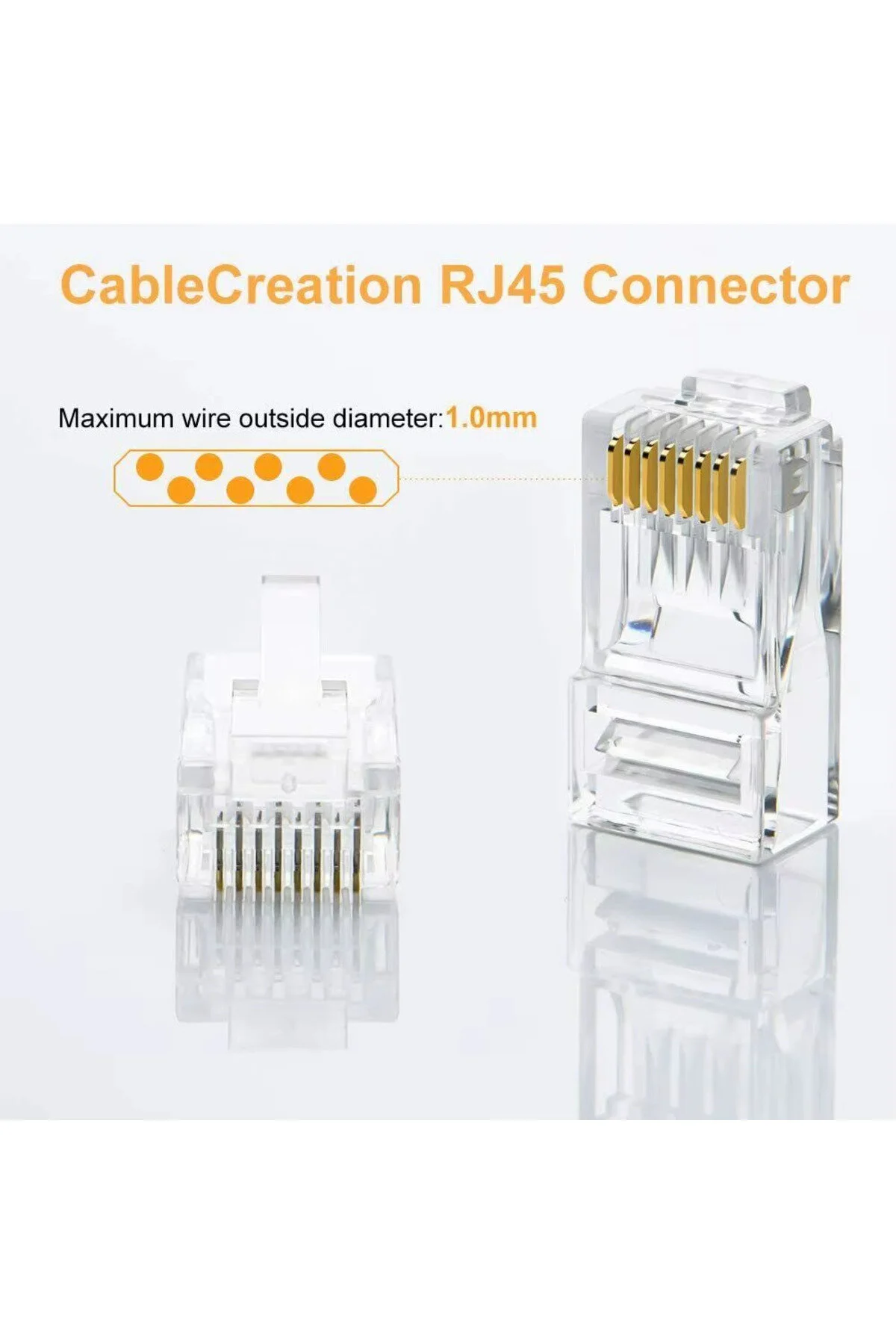 20 Adet Delikli Ez Rj45 Cat5/cat6 8p8c Yeni Nesil Konnektör Utp Ağ Için Jack Delikli Açık Uçlu Jack