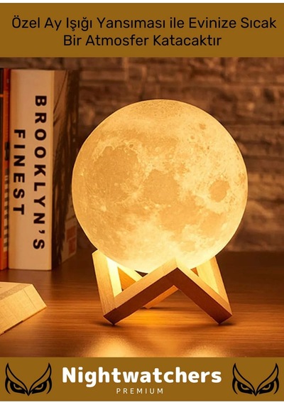 Özel Üretim Çevre Korumalı 3d Standlı Küre Dekoratif Yüksek Performanslı Led Ay Gece Masa Lambası Çok Renkli