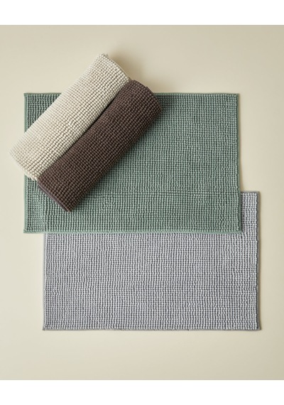 English Home Macaroni Kaydırmaz Taban Banyo Paspası 50x80 Cm Gri Gri