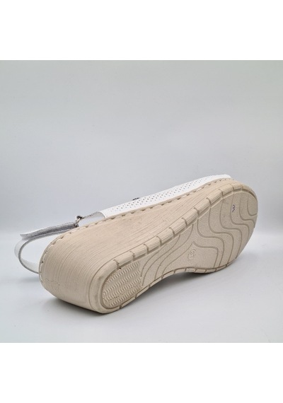 Pierre Cardin 6908 Beyaz Deri Dolgu Topuk 6cm Kadın Sandalet Beyaz
