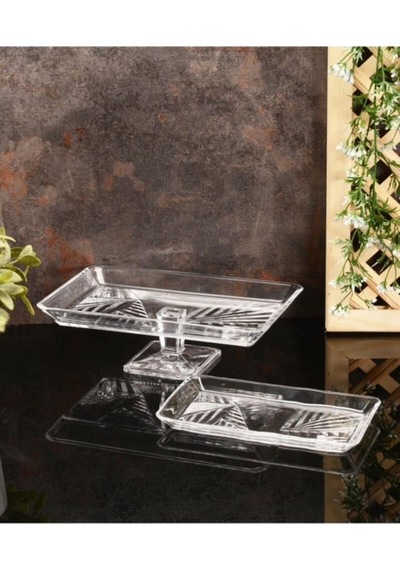 Madlen Crystallin Ayaklı Ve Ayaksız Servis Tabakları 2 Parça Fma06015 Fma06006