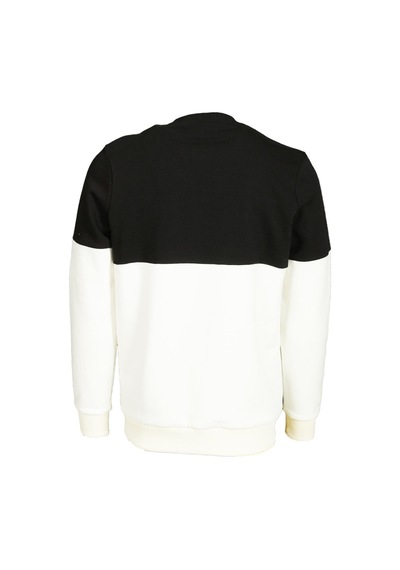 Beyaz Erkek Bisiklet Yaka Logo Nakışlı 3 İplik Çift Renk Sweatshirt Ncs Jeans 1624-beyaz Beyaz