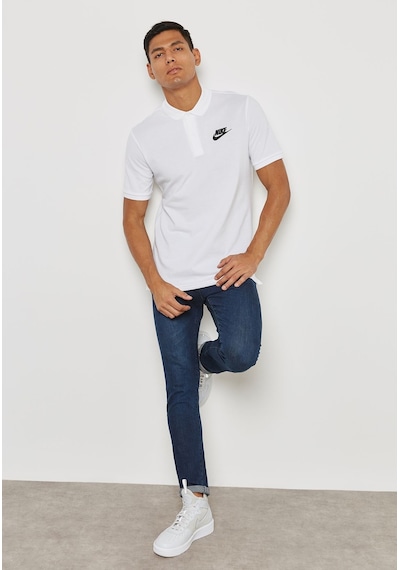 Nike Standart Fit Pamuklu Polo Tişört Beyaz