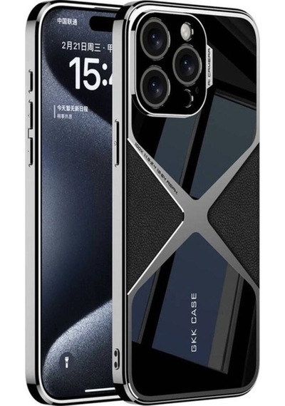 Apple     Uyumlu iPhone 15 Pro Max Kılıf Ultra İnce Kamera Korumalı Pc + Deri Arka Yüzey Zore X-pro Kapak Siyah