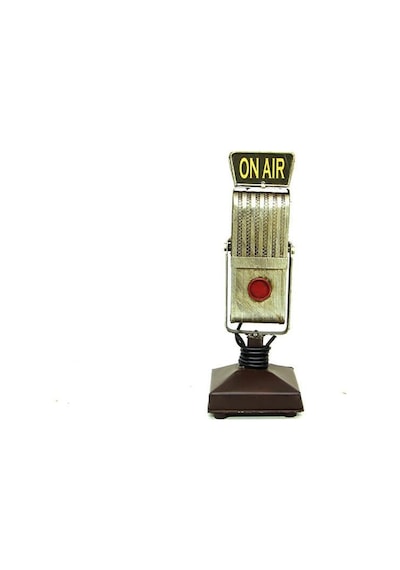 Dekoratif Metal Mikrofon Obje Biblo Vintage Hediyelik