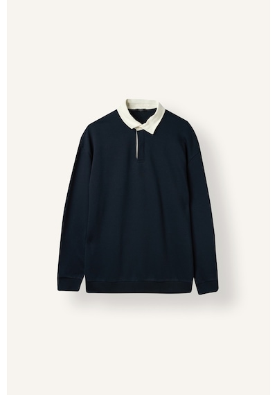 Defacto Boxy Fıt Polo Yaka Sweatshirt E6523ax26aunv146 Lacivert-nv146