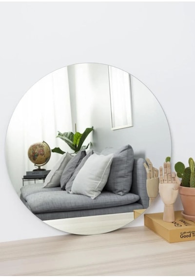 30 Cm Çap Çerçevesiz Yuvarlak Ayna 30 X 30 Gümüş