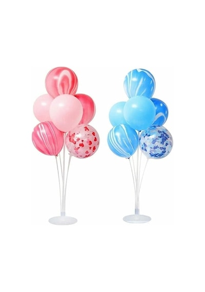 2 Adet Balon Süsleme Standı 7li Çubuklu Ikili Set Ayaklı Stand
