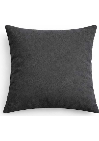 Kadife Dokulu Koyu Gri Kırlent Yastık Kılıfı Antrasit 2 Adet 45 X 45 Cm