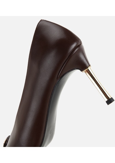 Hotiç Kadın Kahverengi Gold Topuk Detaylı İnce Topuklu Stiletto 01ayh332680a480 01ayh332680a480