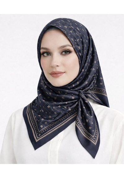 İpekal Mono Organik Pamuk Eşarp - 06247 Lacivert-vizon