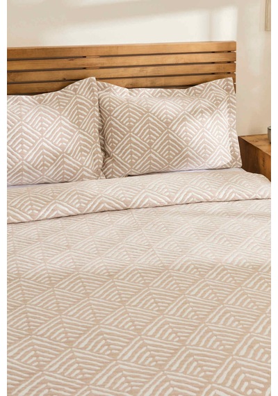 Kaşmir Home Space Çift Kişilik Yatak Örtüsü Takımı Bej