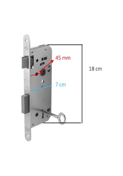 Sessiz Oda Kapı Gömme Kilidi 45 Mm İç Silindirsiz Barelsiz Dayanıklı Metal Kilit Mekanizması