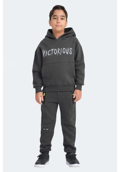 Slazenger Lexus 2 Li Set Sweatshırt Siyah - Koyu Gri