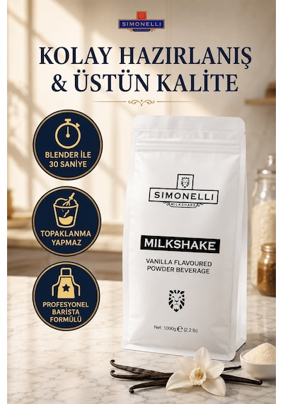 Simonelli Vanilya Aromalı Toz Milkshake Karışımı 1 KG