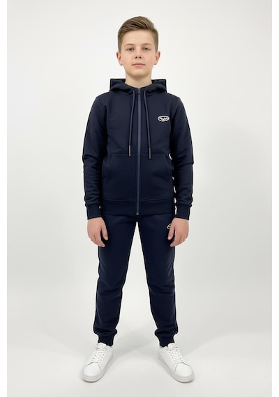 New Kids Fermuarlı Kapüşonlu Cepli Unisex Çocuk Eşofman Takımı-90925 Lacivert