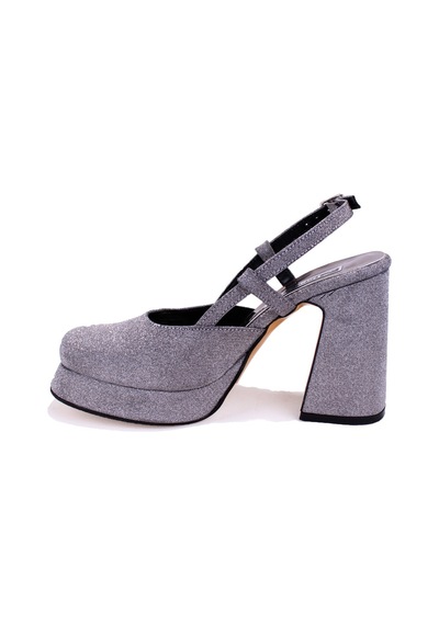 Dagoster Dza07-337560 Platin Simli Platform Topuklu Kadın Ayakkabı Platin